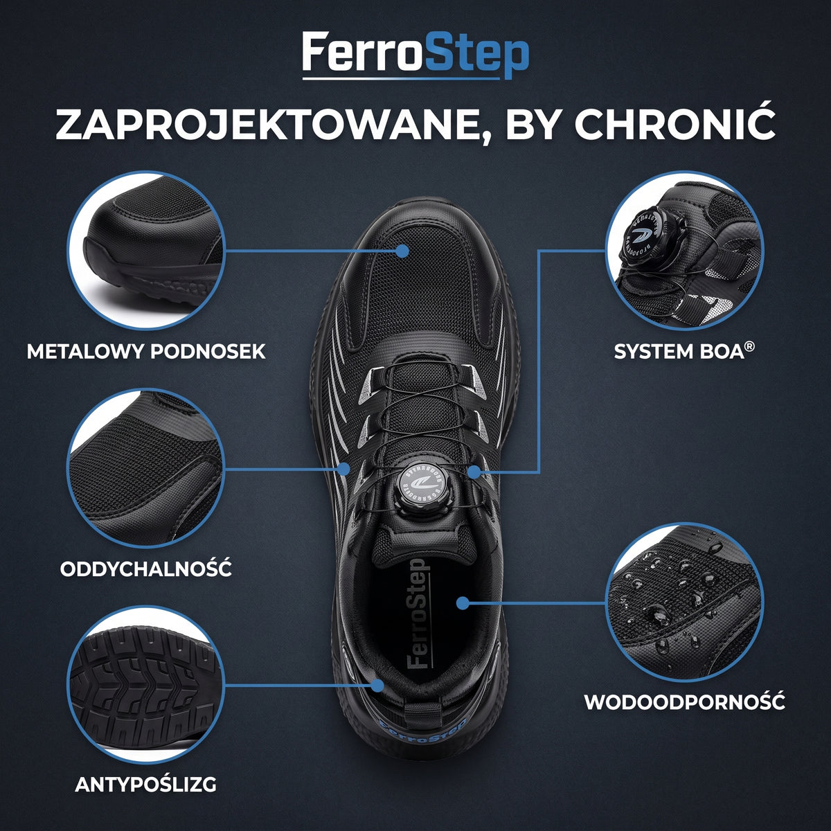 Męskie buty ochronne do pracy FerroStep™
